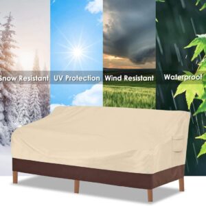 vailge patio sofa cover, 100% waterproof 3 seater lawn furniture covers, patio furniture covers with air vent and handle