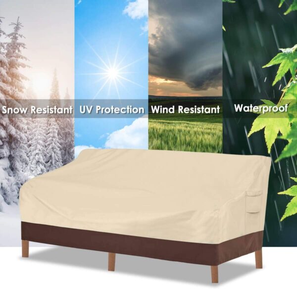 vailge patio sofa cover, 100% waterproof 3 seater lawn furniture covers, patio furniture covers with air vent and handle