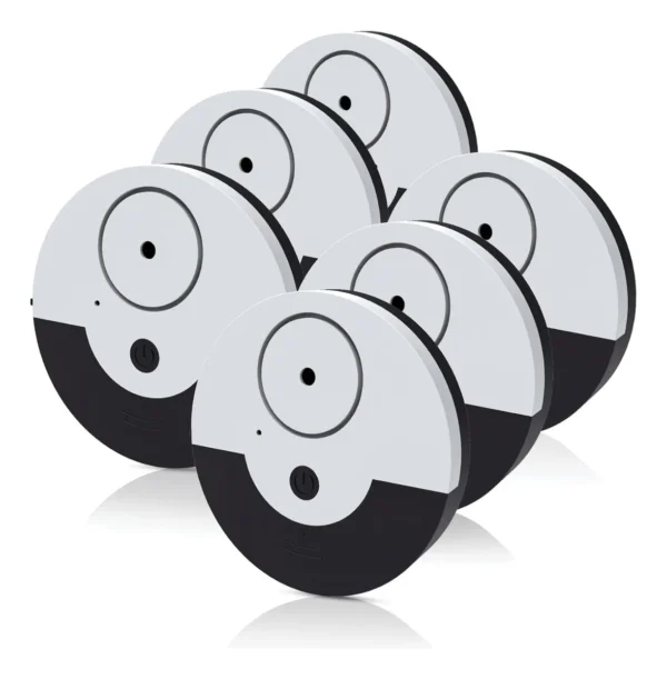 window alarm with vibration sensor loud 130db alarm & easy installation great to protect your home, office & rv from burglars triggers alarm when window gets smashed pack of 6, silver/black