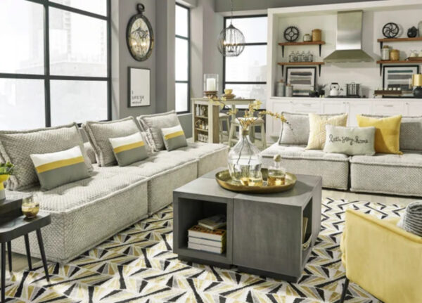 happy beige modular accent chair