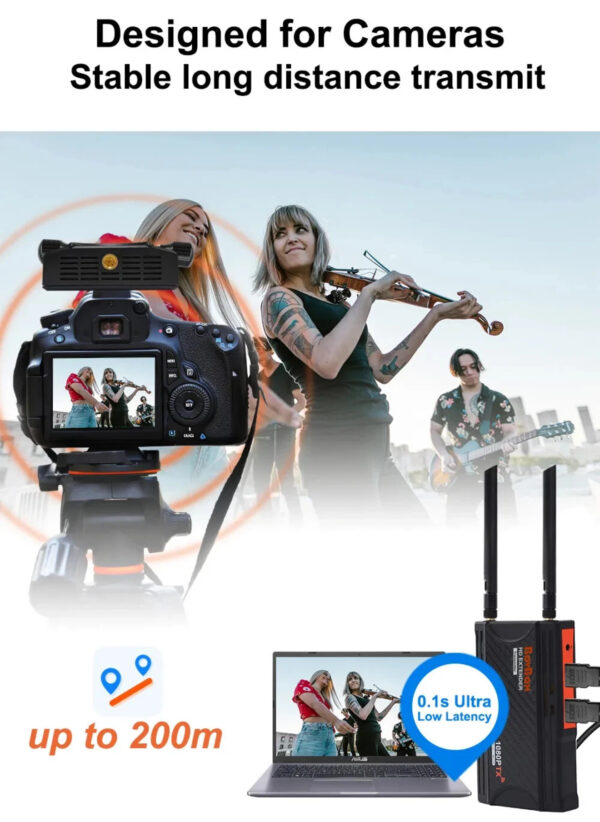 wl009 200m wireless hdmi extender screen mirror audio video transmitter receiver