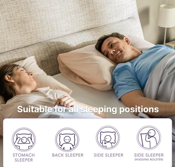 napqueen 8 inch queen size mattress, bamboo charcoal memory foam mattress, white